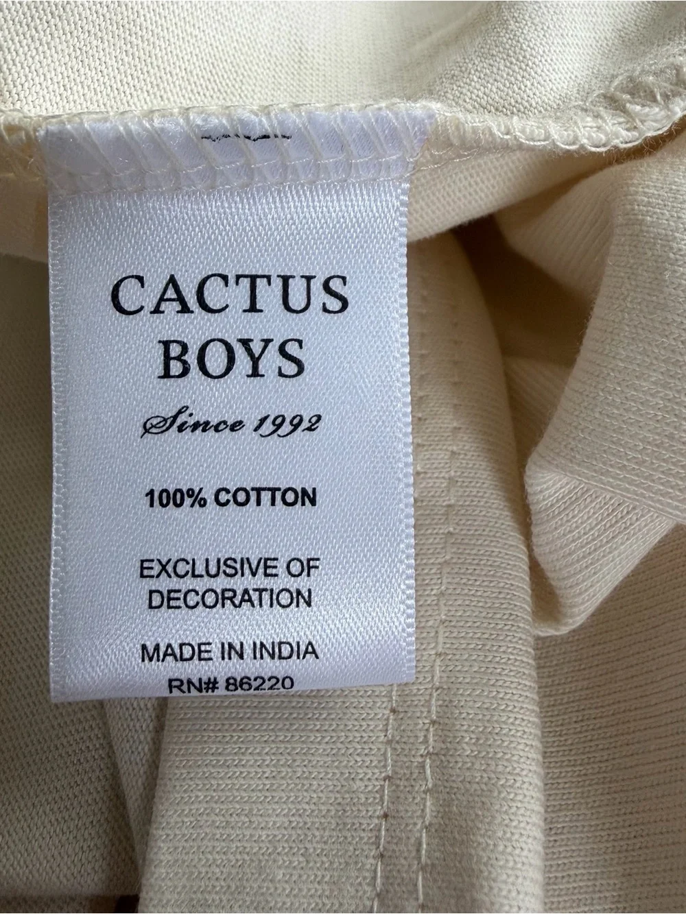 NWT Cactus Boys Bear Graphic T-Shirt 100% Cotton Size 11/12 Cream Tee